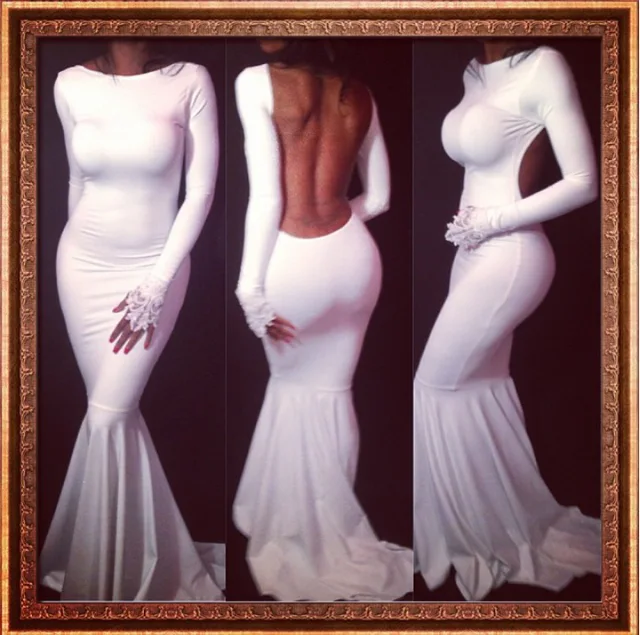 Red Bodycon Floor Length Maxi Dress With Sleeves Fashion