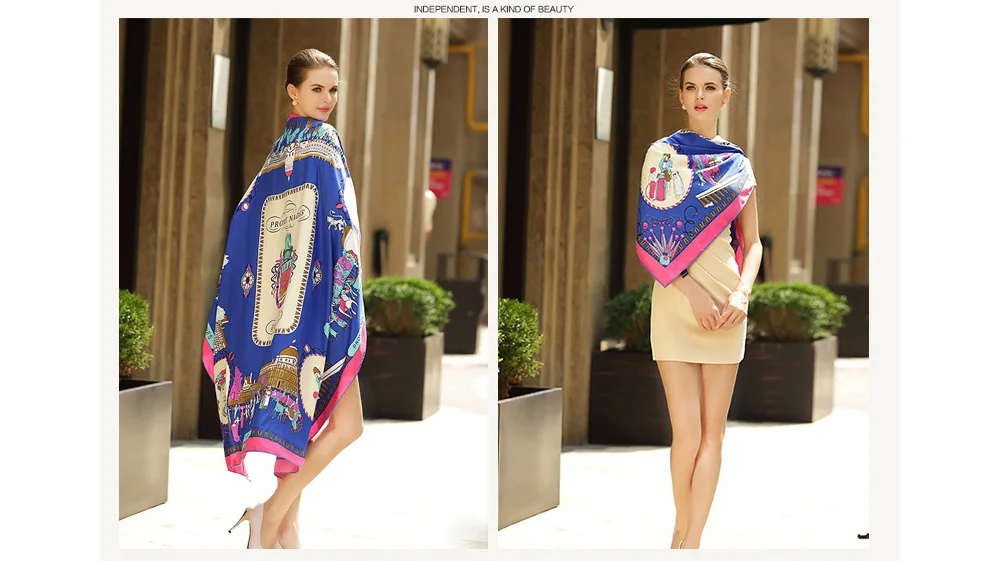 Винтажные квадратные шелковые банданы с принтом для женщин, роскошный брендовый шарф кашемировая шаль, саржевая шелковая бандана, 130*130 см