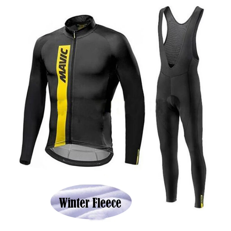 fleece set 3 Зимняя Теплая Флисовая одежда для велоспорта mavic roupa ciclismo, Мужская Уличная Одежда MTB, комбинезон, набор для мужчин - Цвет: fleece set 3