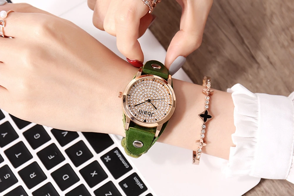 wooden metal fashion & casual children multicolor quartz wristwatches crystal luxury women  gender10