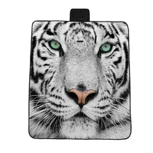 Тигр лицо печать шаблон 3D цифровая печать полный полиэстер ткань Оксфорд пикника Сумка для пляжного коврика влага pad Открытый коврик для кемпинга