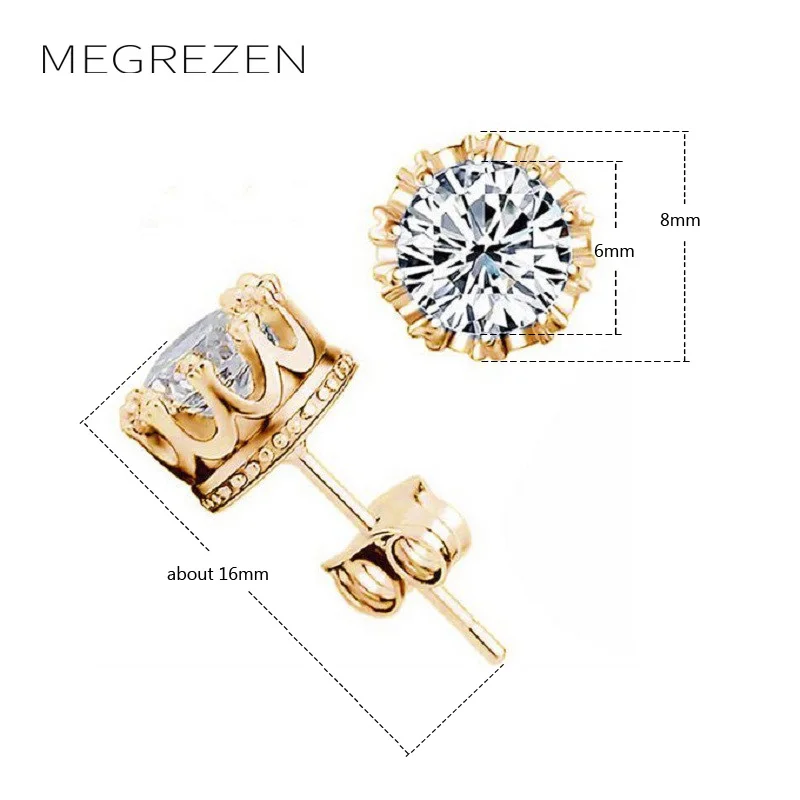 Женские и мужские серьги гвоздики с цирконием золотистого цвета|earrings fashion|fashion