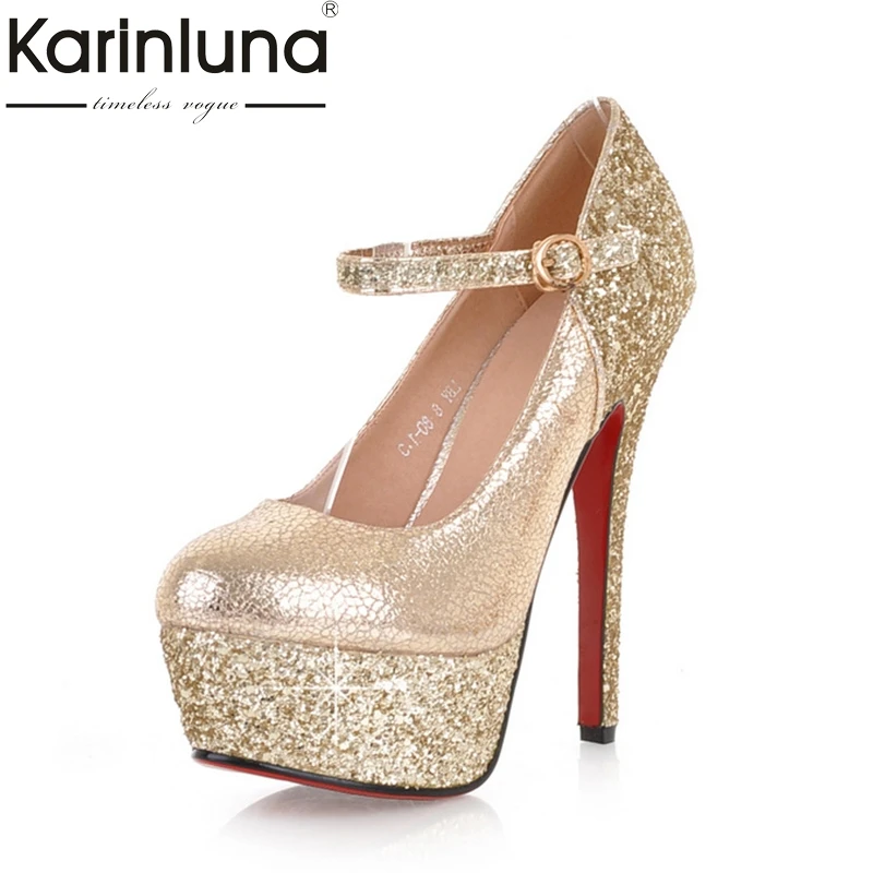 

KarinLuna Wholesale Hot Sale Pumps Shoes Women Spring Bling Upper Thin High Heels Sexy Party Wedding Bride Shoes Woman