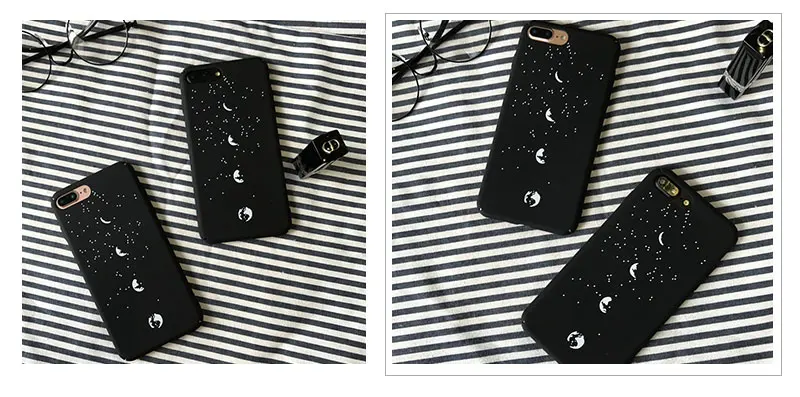 Moon Eclipse Black Matte Phone Case For iPhone 8 8plus 7 7 Plus Cases Clear Phone Case For iphone 6 s 6s Plus Cases Cover Coque  (13)