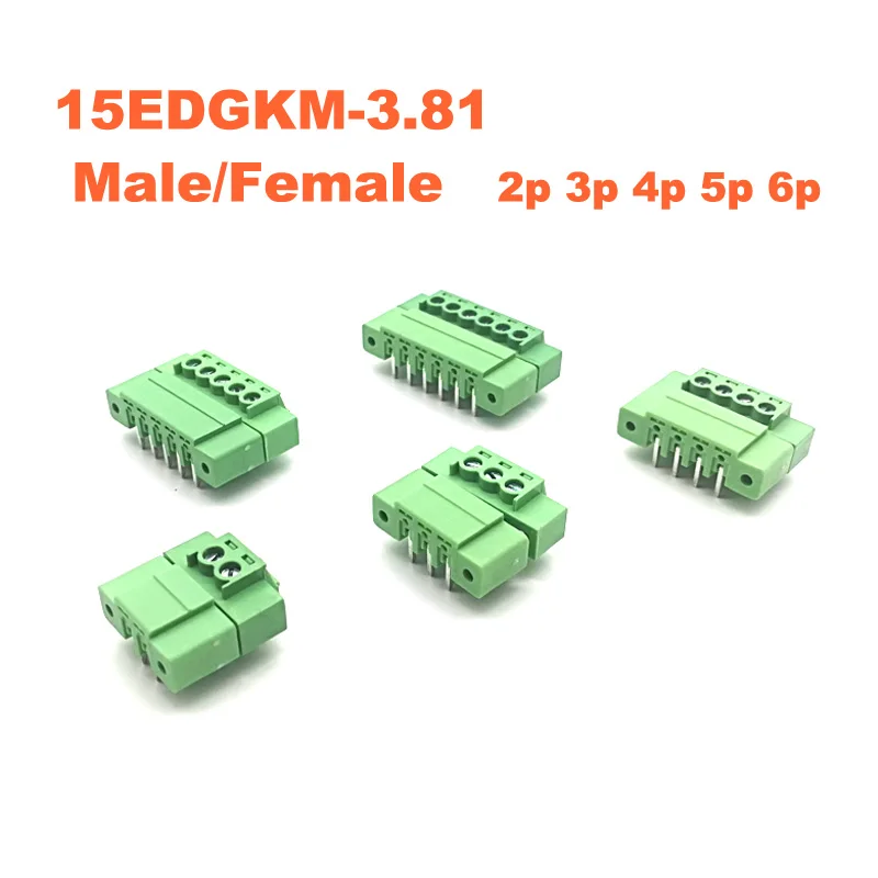 10 шт. Шаг 3 81 мм Прямоугольный 2 4 5 6P винт штекер в PCB клеммный блок штекер/гнездо