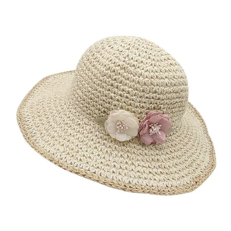 Baby Hat Summer Baby Girls Flower Children Baby Cap Breathable Hat Straw Hat Kids Beach Cap