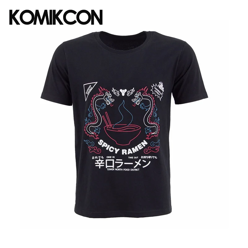 

Destiny 2 Cayde 6 Cosplay T-shirt Spicy Ramen Black Short Sleeve tshirt Men Summer Cotton Top Tee