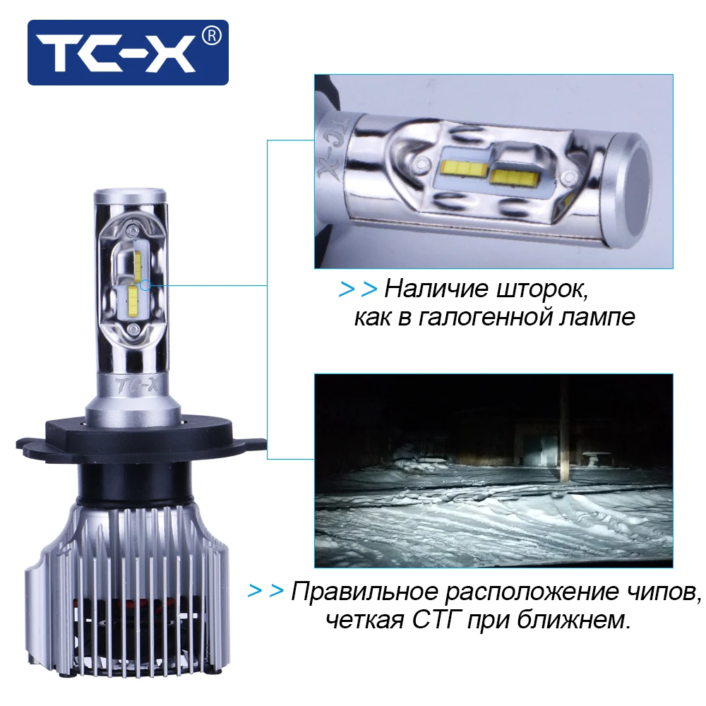 TC X светодиодные лампы для авто h4/9003/hb2 ближний дальний свет led h4 головного света с