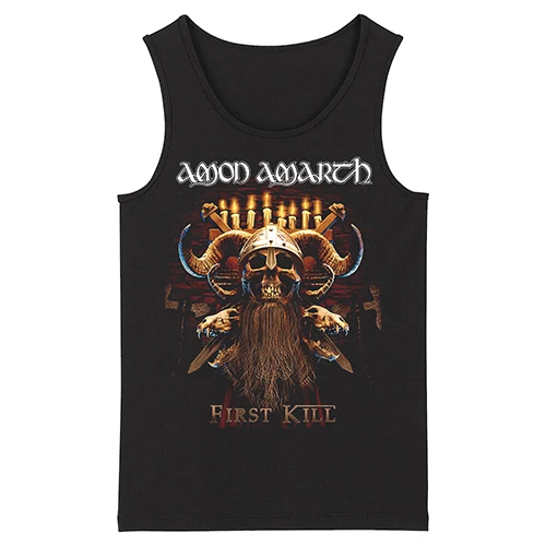 Bloodhoof Amon Amarth твердого металла Deathcore в стиле панк Рок твердого металла для мужчин Топ чёрные майки азиатские Размеры - Цвет: 1