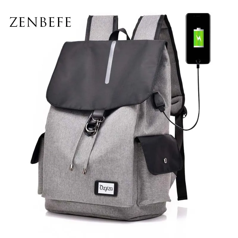 Рюкзак ZENBEFE со светоотражающей полосой с usb зарядкой школьная сумка для ноутбука