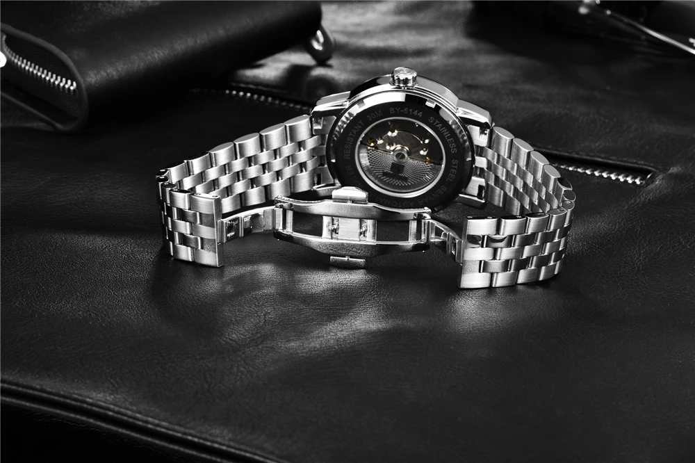 Новые мужские часы Benyar модные автоматические механические наручные часы для мужчин s водонепроницаемые спортивные часы Стальные часы для мужчин Relogio Masculino