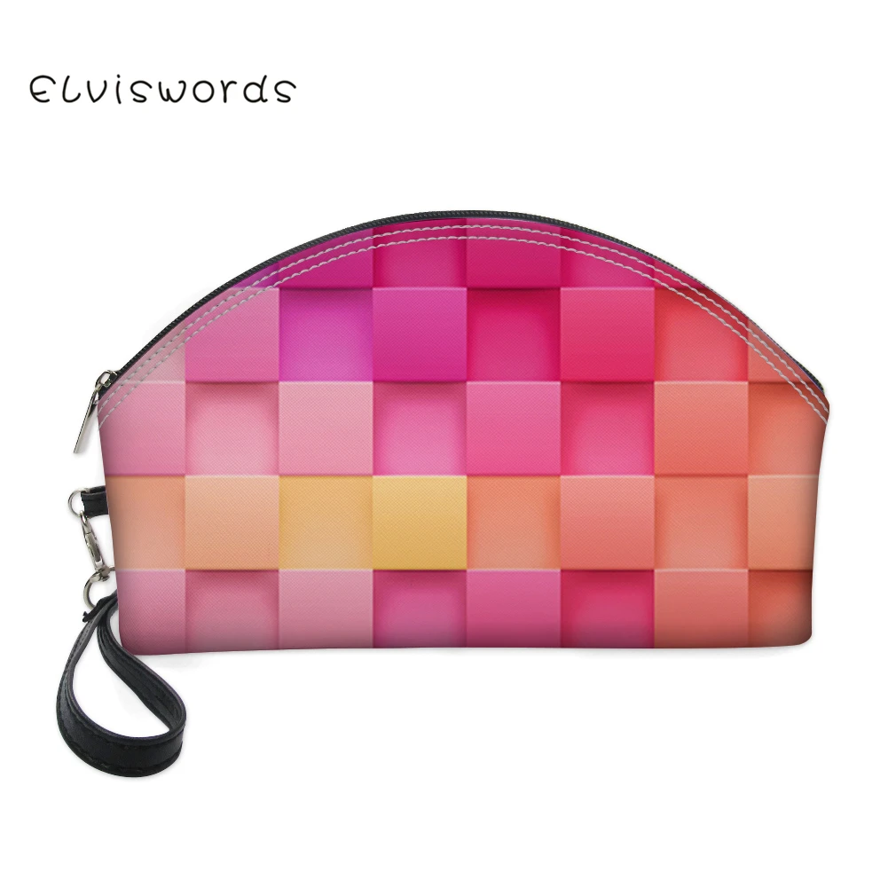 

ELVISWORDS Makeup Bags With Multicolor Pattern Printing Pretty Cosmetics Pouchs For Travel Ladies Pouch Women Cosmetic Bag