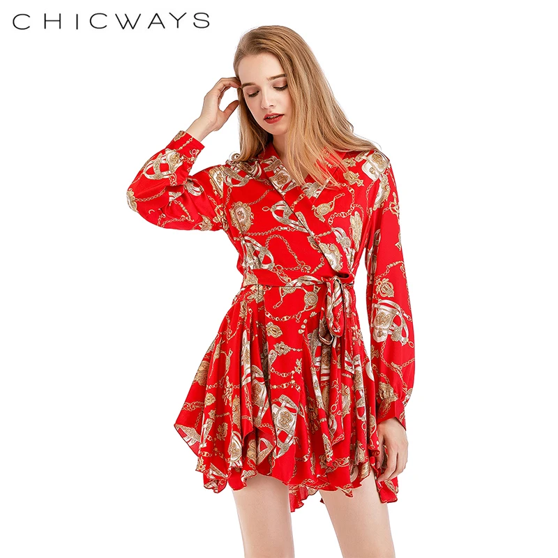 CHICWAYS сексуальное пляжное свободное платье с принтом короткие платья оборками