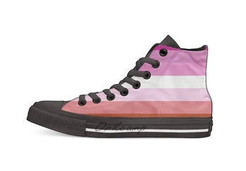 

Lipstick Lesbian Pride Flag Casual High Top Canvas shoes sneakers For Drop shipping