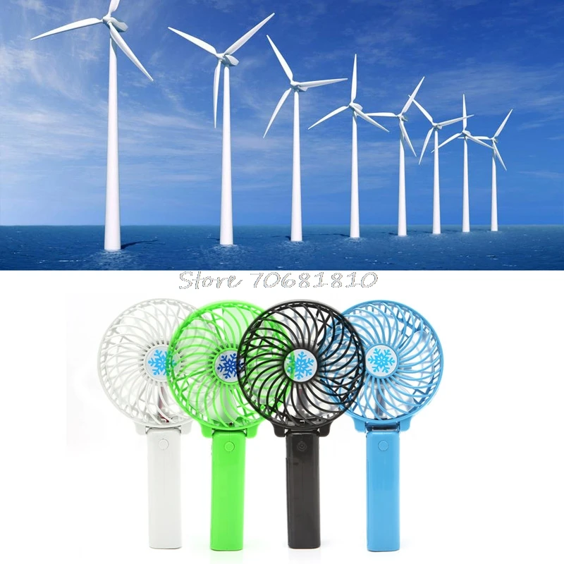 

Foldable Hand Fans Battery Operated Rechargeable Handheld Mini Fan Electric Personal Fans Hand Bar Desktop Fan D14