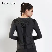 Facecozy, Женская Весенняя Толстовка с длинным рукавом, Толстовка для йоги, быстросохнущая, дышащая, для девушек, для бега, спортивные топы, Женская куртка для фитнеса