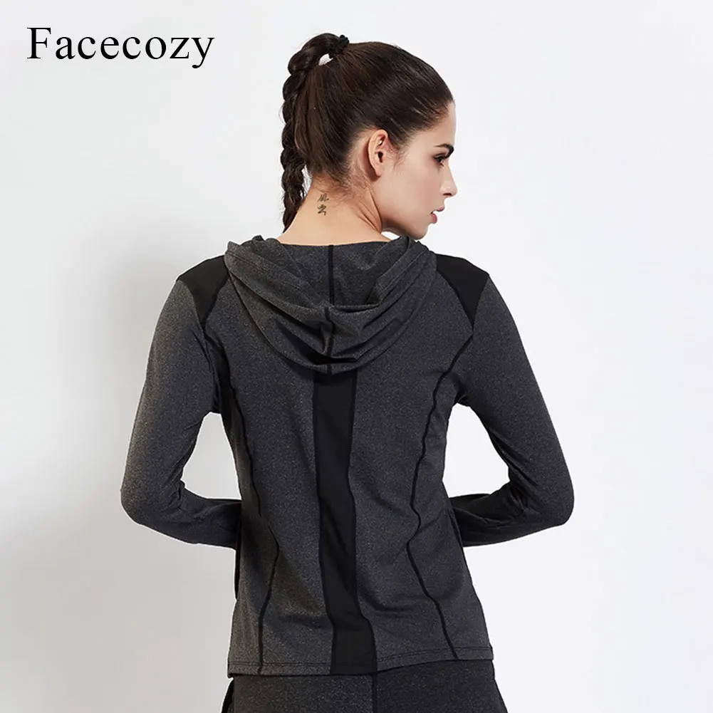Facecozy женские весенние худи для йоги с длинным рукавом быстросохнущая дышащая