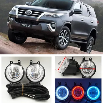 

CSCSNL 1set LED Cut-Line Lens Fog Lights Lamp 3 Colors Angel Eyes DRL Daytime Running Lights for Toyota Fortuner 2015 2016 2017