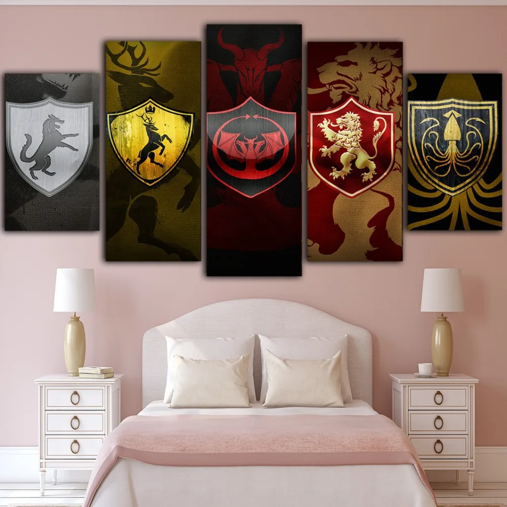 5 шт. Картина на холсте картина Игра престолов Peinture Sur Toile плакаты и принты
