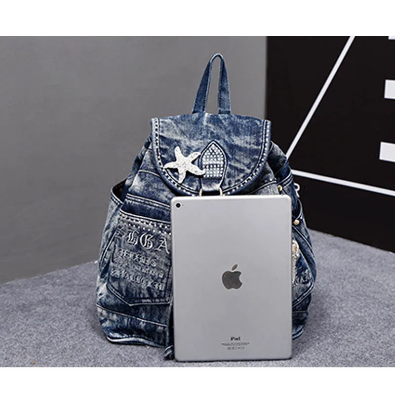 Yd ever mochila feminina Женский Рюкзак джинсовый подростковый рюкзак для девочек Дорожная