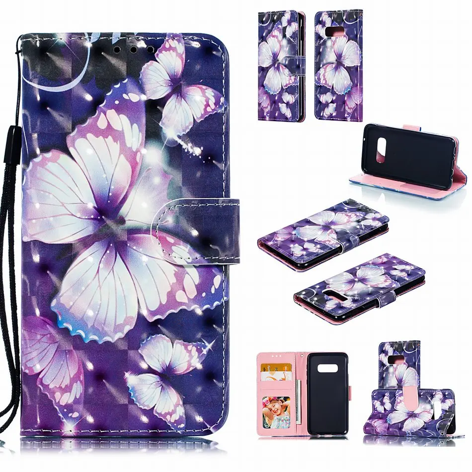Капа отделение для карт, в которое можно Чехлы samsung A5 A6 A6S A8 A9 звезда S10E S10 S9 J6 плюс J4 Core J2 Pro J260 Note9 бабочки D02Z