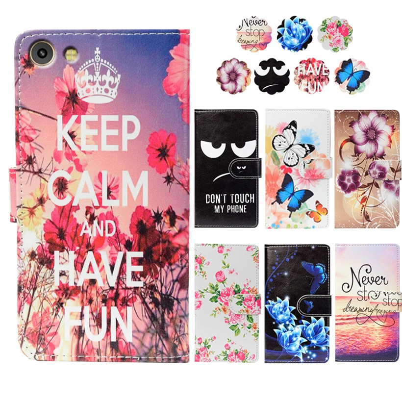 Fashion PU Leather Flip Print Wallet Case For Prestigio Grace S7 LTE Cover Book 5.5&quot Ultra-thin Phone | Мобильные телефоны и