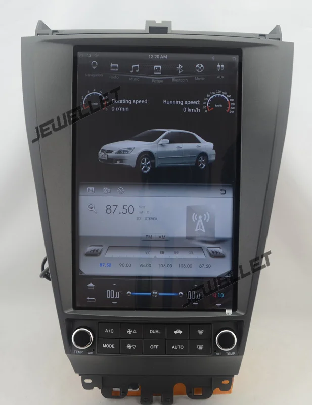 Best 12.1" tesla style vertical screen android 6.0 Quad core 32G Car GPS radio Navigation for Honda Accord 2003-2007 1