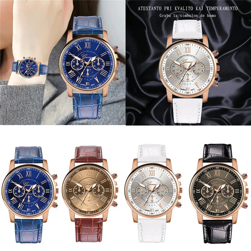 Женские часы, новинка, модные женские часы с кожаным ремешком, Кварцевые аналоговые наручные часы zegarek damski reloj mujer bayan kol saati