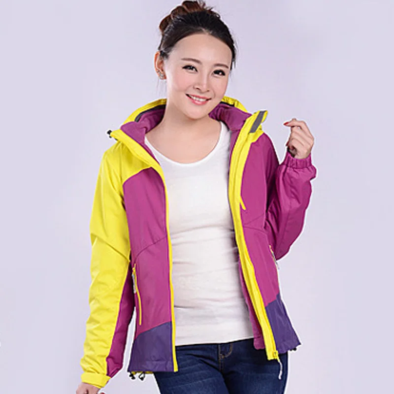 

Women's Jacket Spring Autumn Sport Casual Solid Jackets Breathable Windbreakers Women 2 in 1 Waterproof Coats Female Overcoats