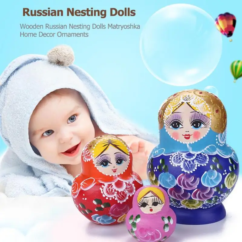 

10 Layer Wooden Russian Nesting Dolls Matryoshka Home Decor Ornaments Gift