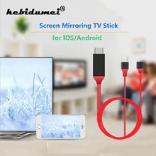 Kebidumei женский и мужской HD 1080P USB к HDMI с USB питания 1 м проводной ТВ-палка зеркальное отображение экран для IOS для Android кабель общий