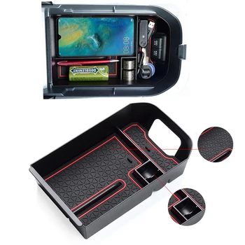 

Car Central Armrest Box Storage Box Organize for 2019-2020 Toyota RAV4 Car Interior Accessories ABS Red/White Car Styling 1pcs