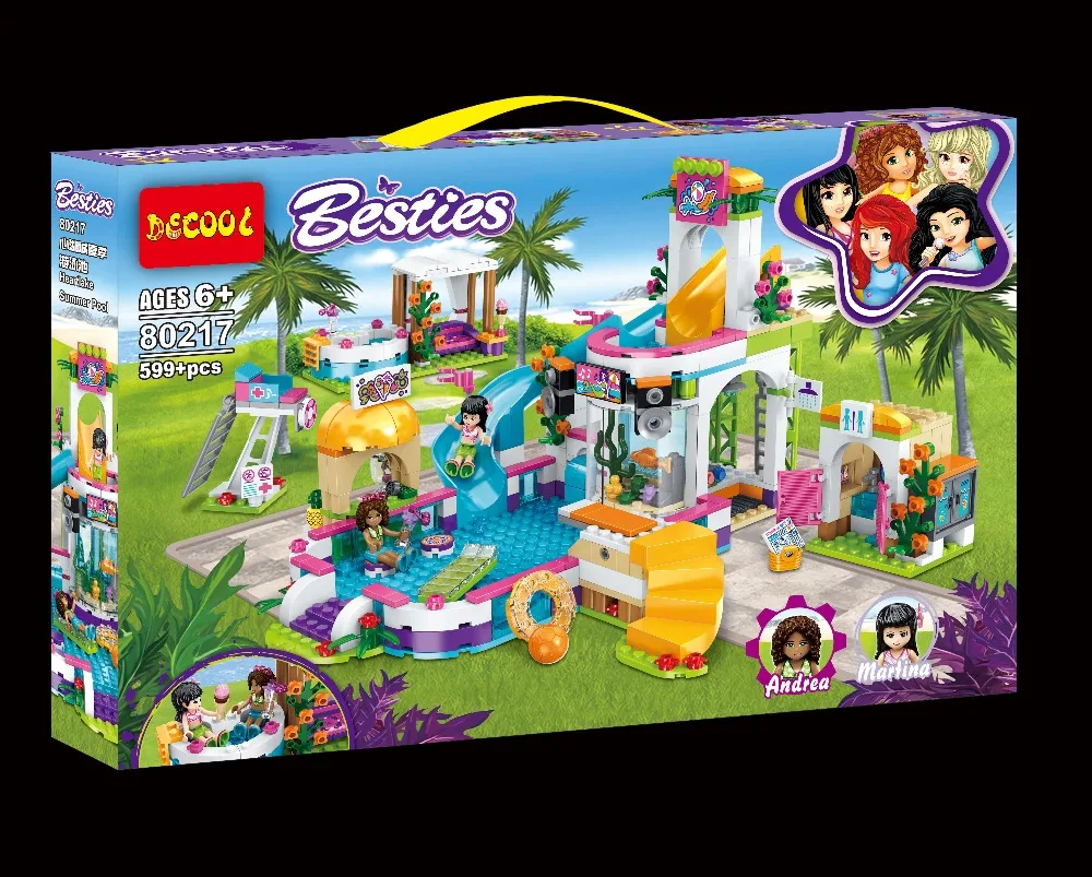 

80217 Compatible with Lego Friends 41313 01013 589pcs building blocks The Heartlake Summer Pool Bricks figure toys for children