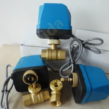 DN15(G 1/") AC220V 2 way 3 провода моторизованный латунный шаровой кран с Электрический контроллер привода
