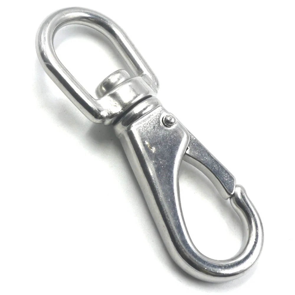 Silver-304-Stainless-Steel-Multi-use-Boat-Swivel-Eye-Snap-Hook-Size-1-a-pack-of (4)