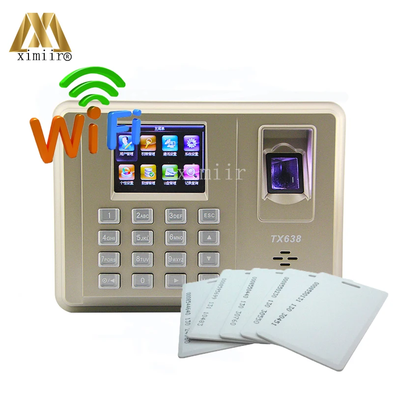 

Linux system TX638 fingerprint ID card time attendance system with WIFI TCP/IP communication U disk uploading and dowloading