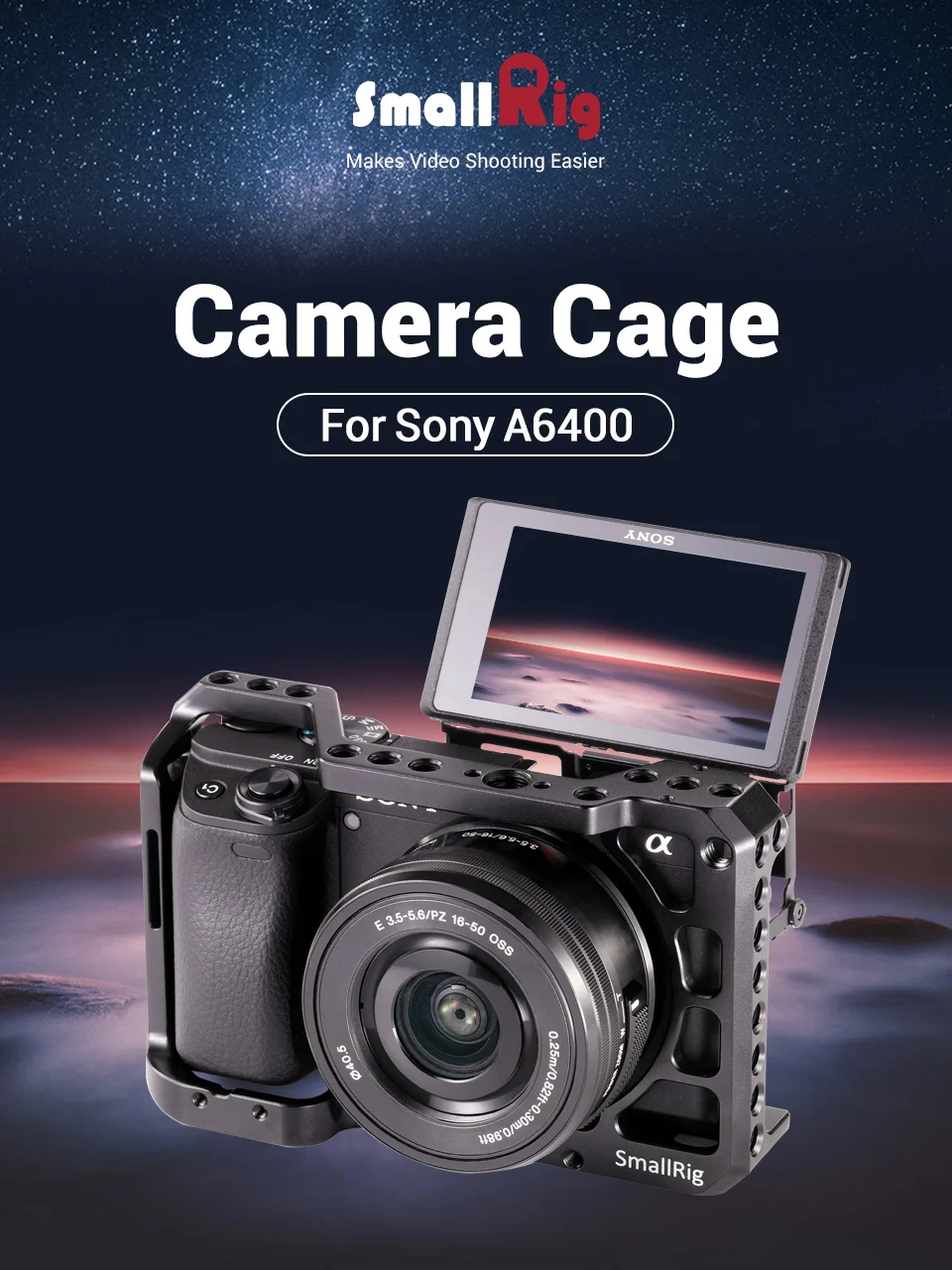 Клетка SmallRig a6400 для sony A6300/A6400/A6500, в форме, для DSLR камеры с отверстиями для резьбы 1/4 и 3/8-2310