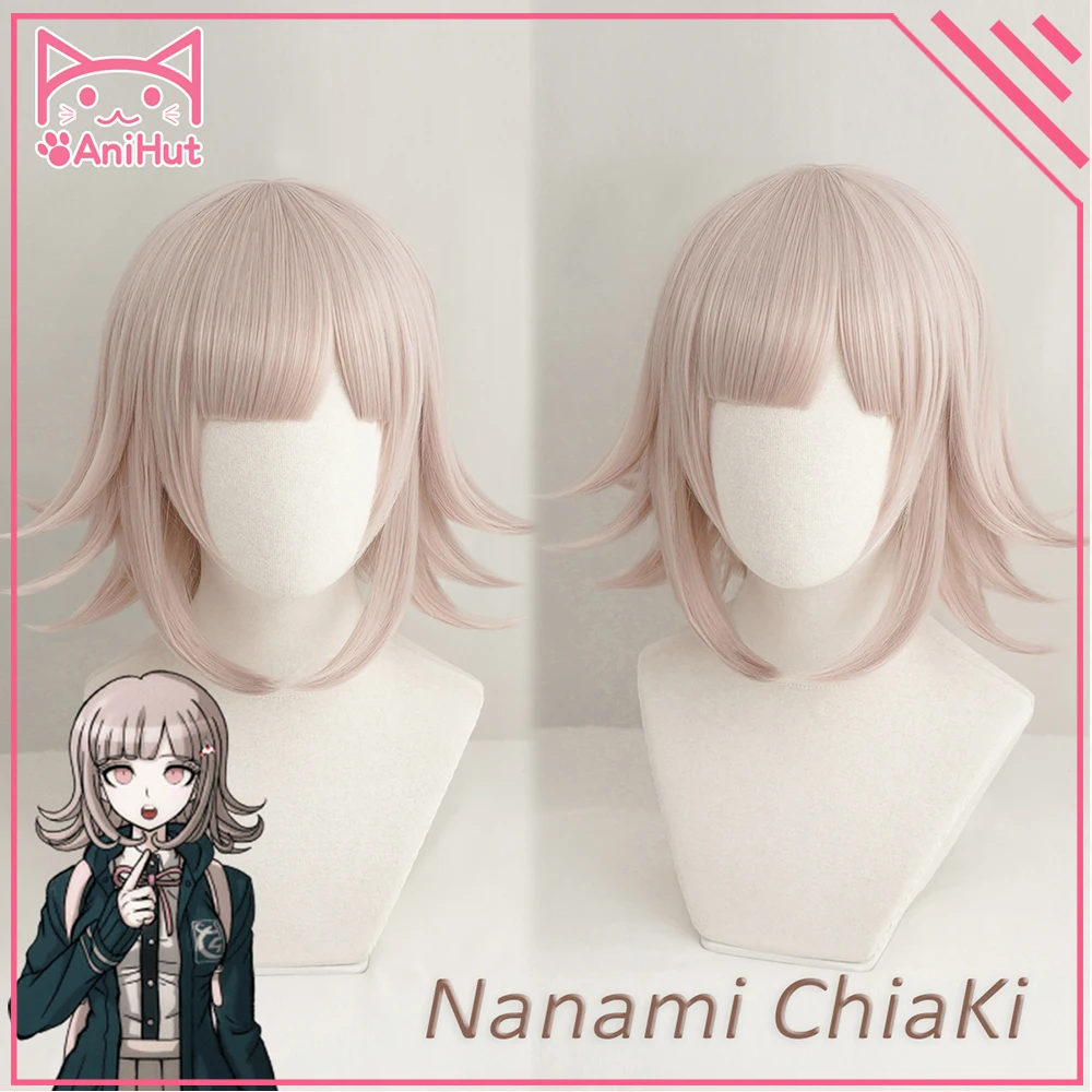 Anihut Nanami Chiaki Wig Super Danganronpa Cosplay Anime Hair Synthetic Heat Resistant Women -Zentai shop online