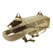 Охотничий военный боевой жилет для собак, тренировочный жилет для собак, черный песок, M, L, XL