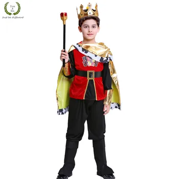 

Halloween Kids Prince costumes Children kindergarten Stage Role play Costumes with cape Kids king party fancy clothing with wand