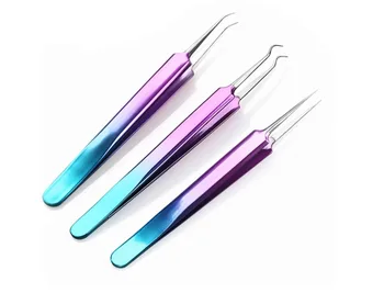 

2021 Stainless Steel Needle Tweezers Blackhead Acne Remover Face Care Tool Multi-Purpose Extention False Eye Lash Eyelashes