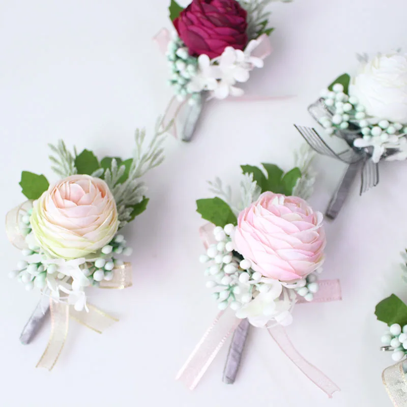 wedding boutonniere Wrist Corsage Bracelet  (36)