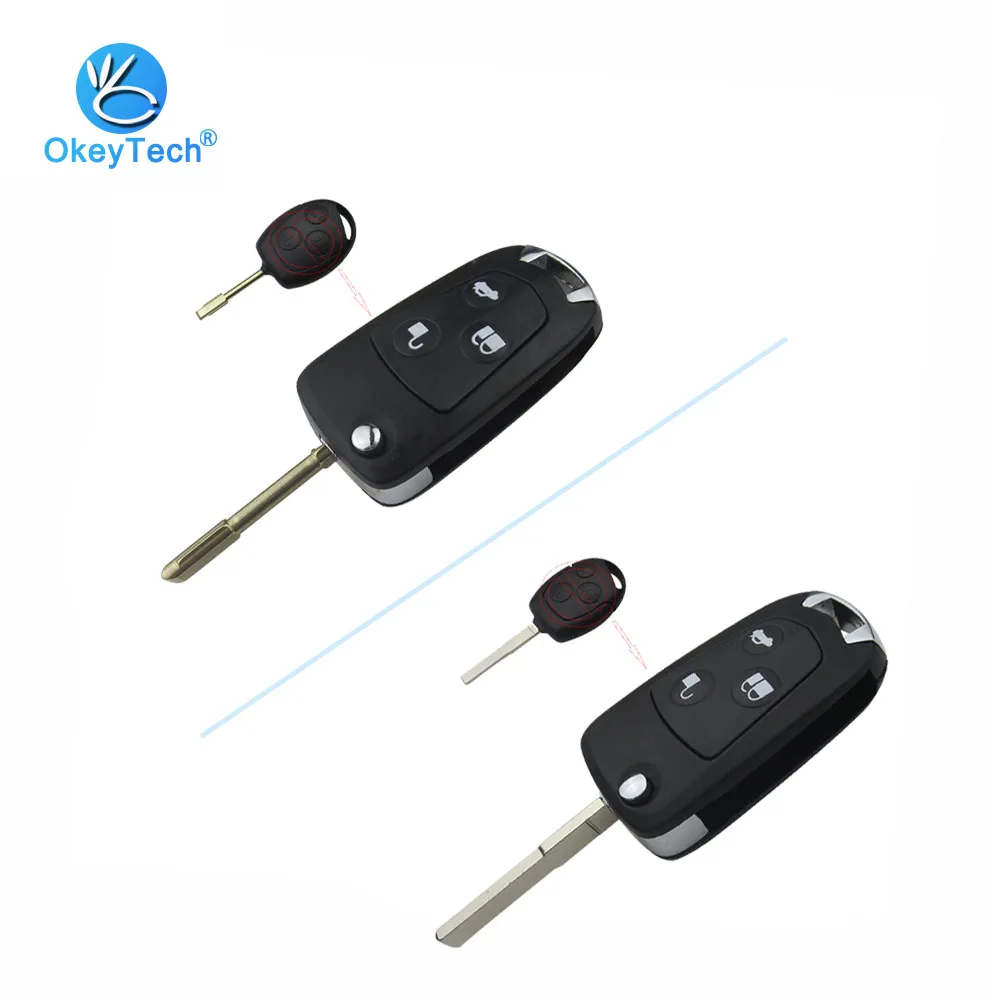 Складной ключ OkeyTech 3 Buton FO21/HU101 для Ford Focus Mondeo Fiesta Fusion Transit KA|Ключ от авто| |