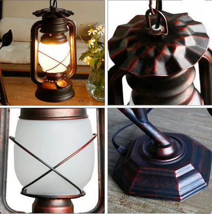 Southeast Asia retro frosted glass Table Lamps American classic antique E27 LED iron lamp for bedside&foyer&bar&cafe LDK030