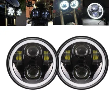 

2Pcs 5.75" Led Headlights For Triumph Speed/Street Triple Thunderbird Rocket 3 45W White Halo For Motorcycles