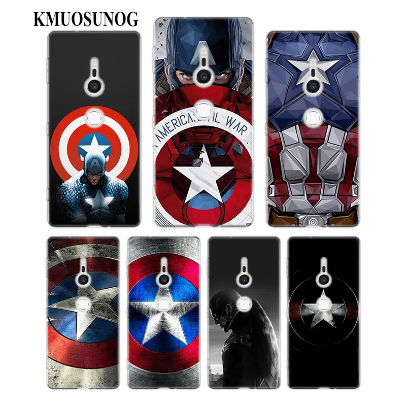 

Transparent Soft Silicone Phone Case America Captain Avengers for Sony Xperia M5 E5 Z5 XA1 XA2 XZ1 XZ2 Compact