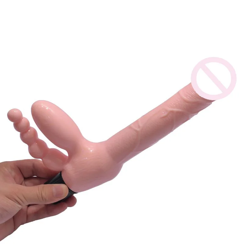 Silicone Realistic Double Dildo Powerful Vibrator Anal Sex G-spot Orgasm Strapless Strapon Lesbian Toys Sex Products for Women