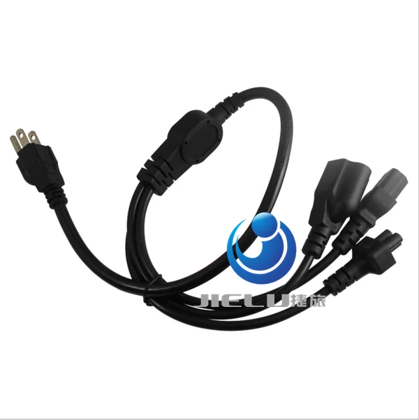 

10PCS US Japan Canada Brazil Power Extension Cable Cord US Plug 5-15P To US 15-15R+IEC320 C5+C13 For UPS PDU IT Equipment 0.6M