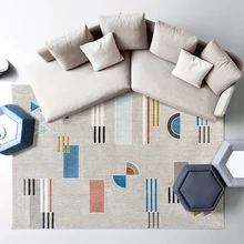 Постсовременное украшение для офиса ковер в скандинавском стиле большой размер Мозаика плед прикроватный коврик, INS геометрический Коврик для гостиной