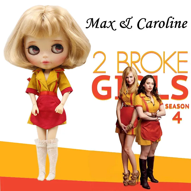 

for 1/6 doll, normal doll, joint doll, icy, jecci five, licca body, 1/6 30cm doll waitress dress broken girls Max dress